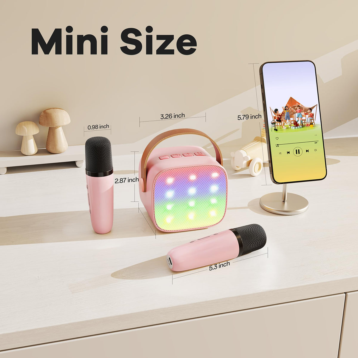YLL Karaoke Machine for Kids, Birthday Gifts for Girls 3 4 5 6 7+Years Old