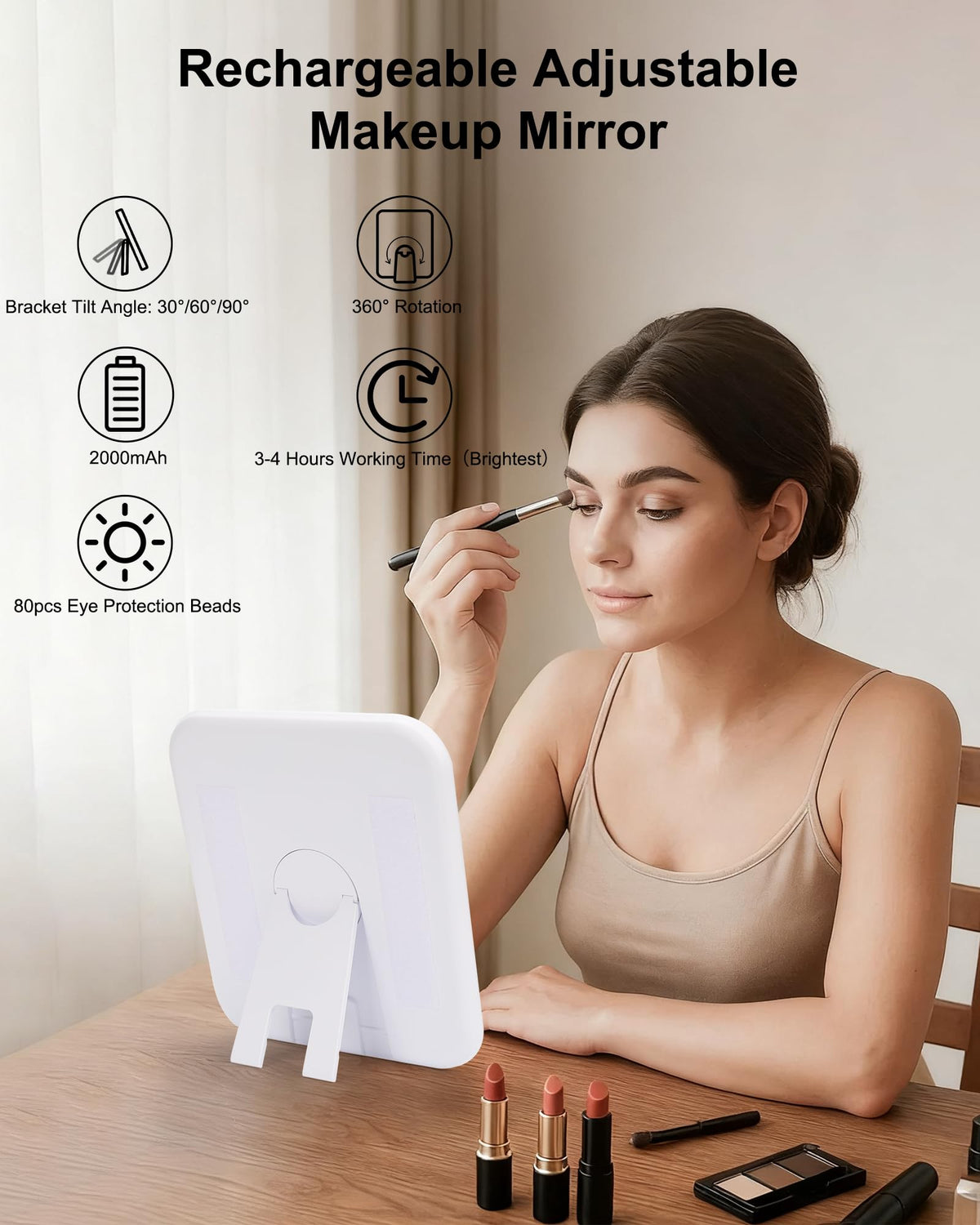 Relavel Makeup Bag with LED Mirror, Makeup Box Travel Train Case with Rechargeable Lighted Mirror & Adjustable Dividers, Cosmetic Brush Organizer Storage for Makeup Artists Gifts for Women and Girls