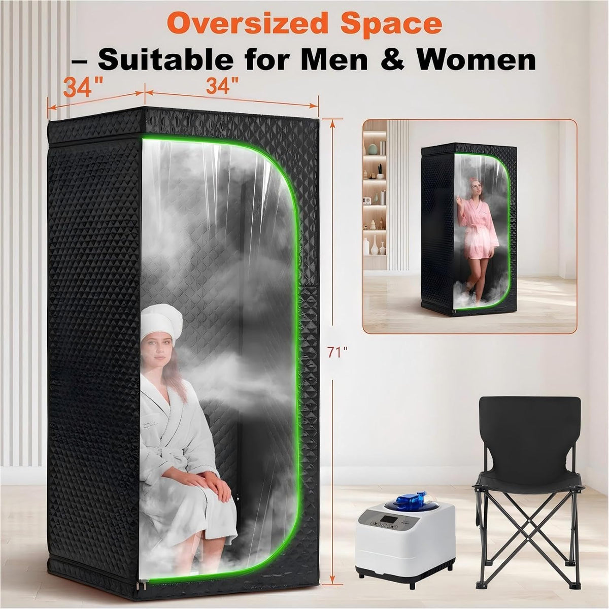 Portable Steam Sauna Tent with Clear View Door Small