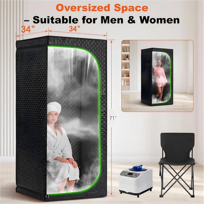 Portable Steam Sauna Tent for Home with Clear View Door
