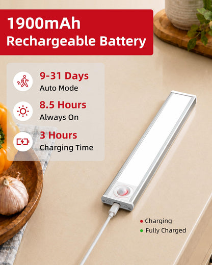 Under Cabinet Lighting 6 Pack, Rechargeable Motion Sensor Closet Lights