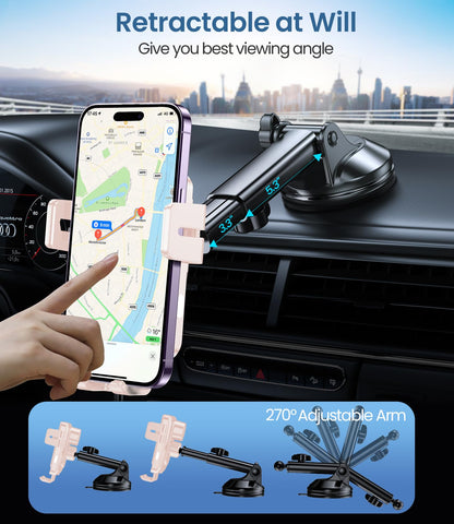 Wireless Car Charger 15W Fast Charging Dash Windshield Vent Car Mount