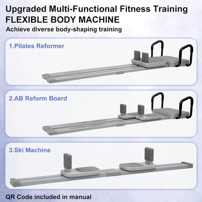 Pilates Reformer Board with 66.9'' Extended Track Portable Pilate Machine