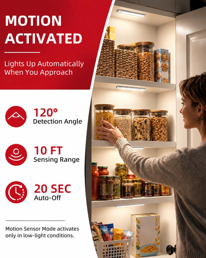 Under Cabinet Lighting 6 Pack, Rechargeable Motion Sensor Closet Lights
