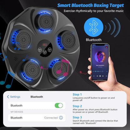 TGLLM Music Boxing Machine, Interactive Punching Trainer with Boxing Gloves, Large Size Wall Mounted Electronic Boxing Target for Adult Kids, 9 Modes & 9 Speeds