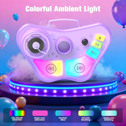 Kids Stand Karaoke Machine Toys for 3 4 5 6 7 8 Year Old Girls Gift, Kid Rechargeable Microphone Toddler Christmas Birthday Gift Singing Toy for Girl Ages 3-5 4-6, Bluetooth Speaker with 2 Mics