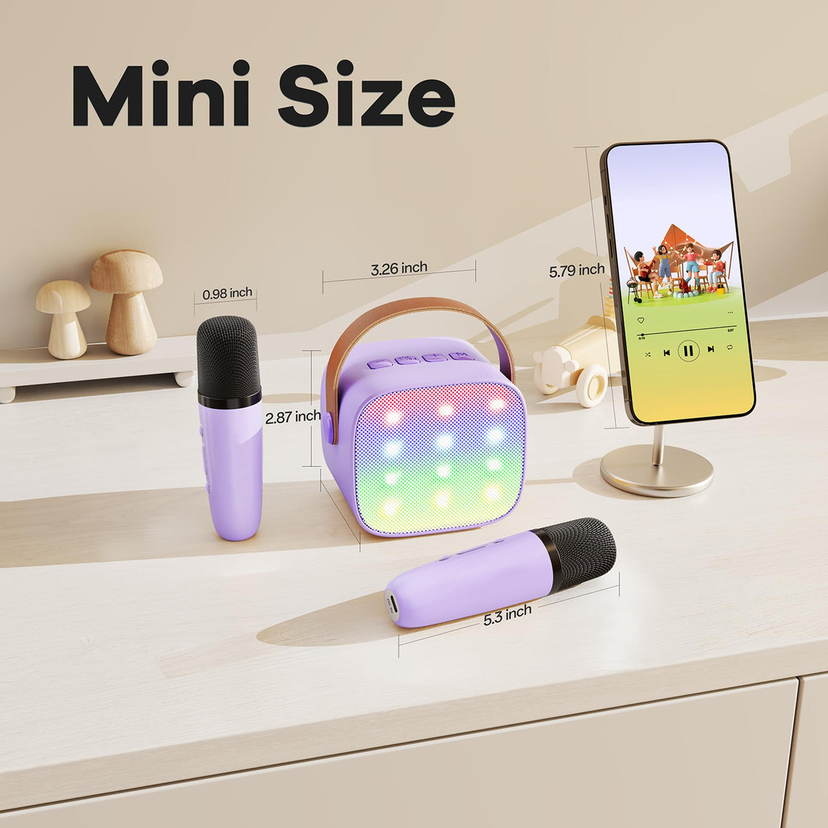 YLL Karaoke Machine for Kids, Birthday Gifts for Girls 3 4 5 6 7+Years Old