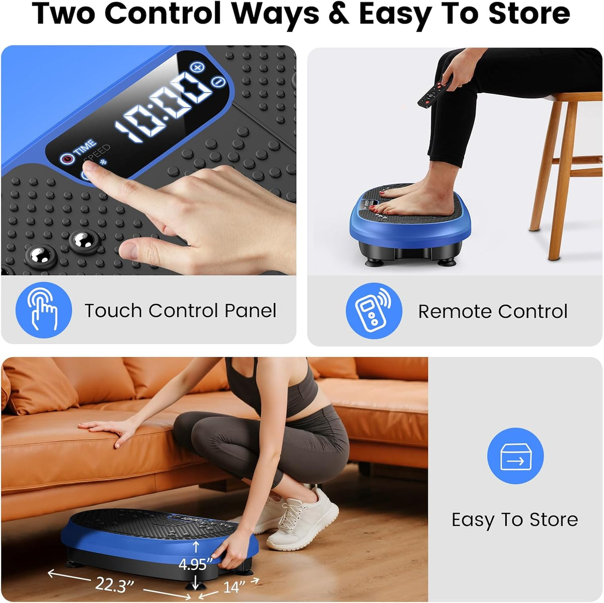HVX Vibration Plate Exercise Machine 450 lbs Capacity Lymphatic Drainage