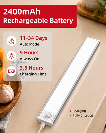 Under Cabinet Lighting 6 Pack, Rechargeable Motion Sensor Closet Lights