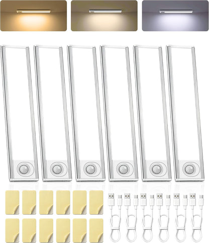 Under Cabinet Lighting 6 Pack, Rechargeable Motion Sensor Closet Lights