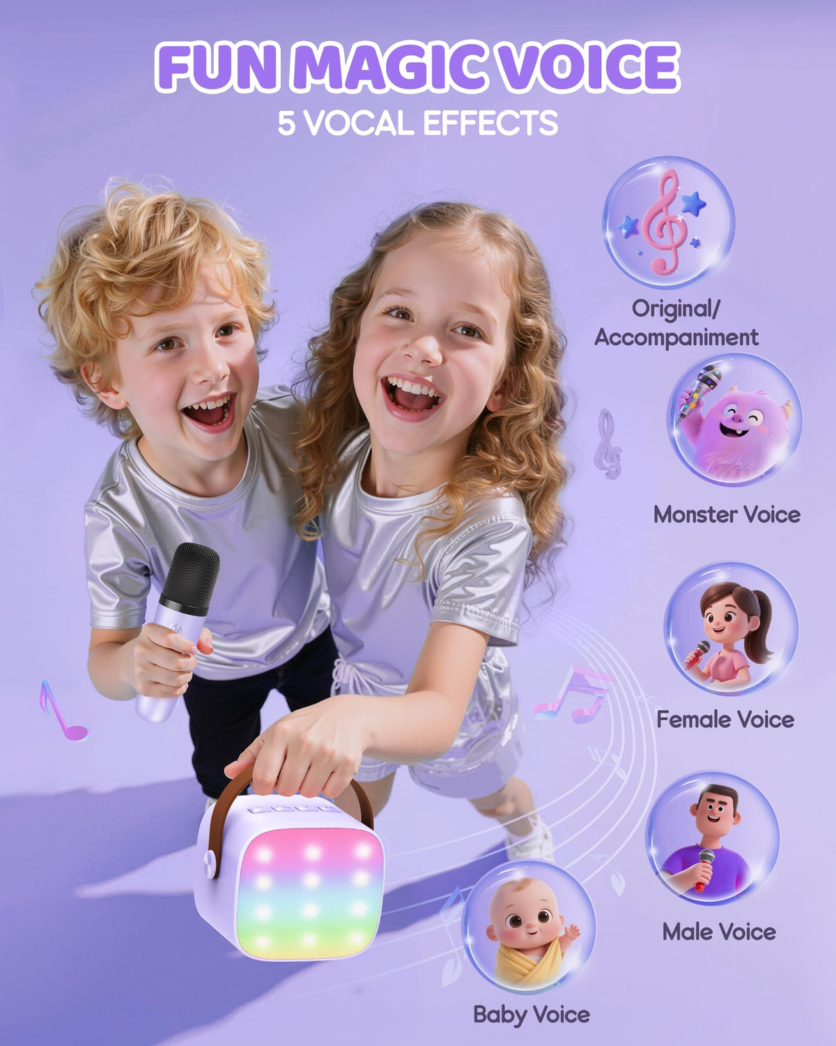 YLL Karaoke Machine for Kids, Birthday Gifts for Girls 3 4 5 6 7+Years Old