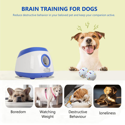 Automatic Ball Launcher for Dogs, 3 Distances 20-45ft, 6 Balls Included