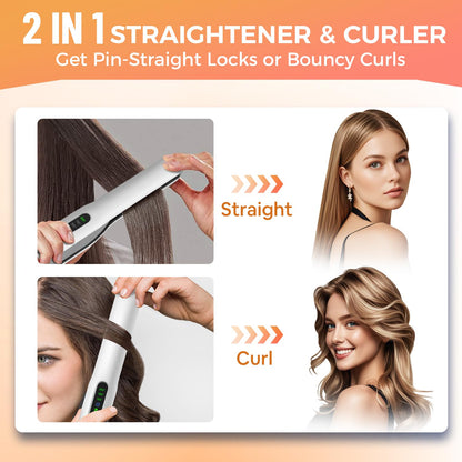 Cordless Hair Straightener, USB-C Rechargeable Travel Flat Iron