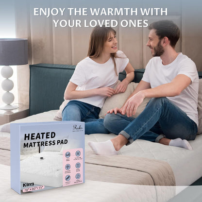 Heated Mattress Pad Queen with Preheat & Memory, 3D Air Fabric