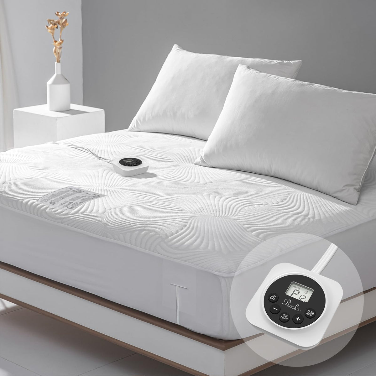 Heated Mattress Pad Queen, 3D Air Fabric, Preheat & Memory for Cold Winter