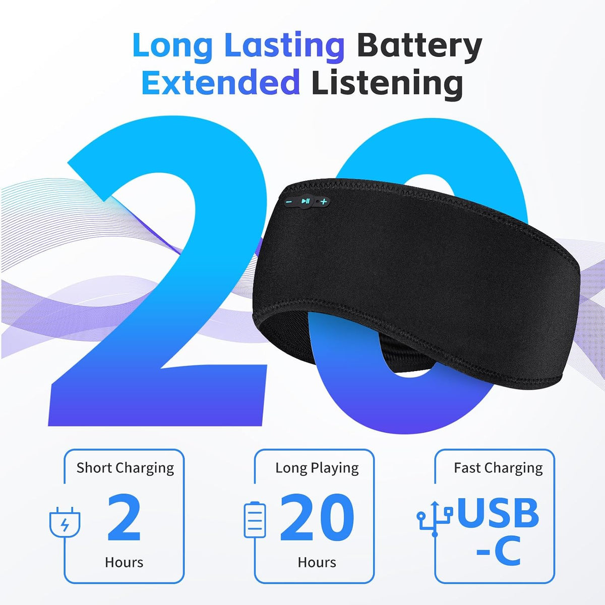 Sleep Headphones Bluetooth Headband for Side Sleepers