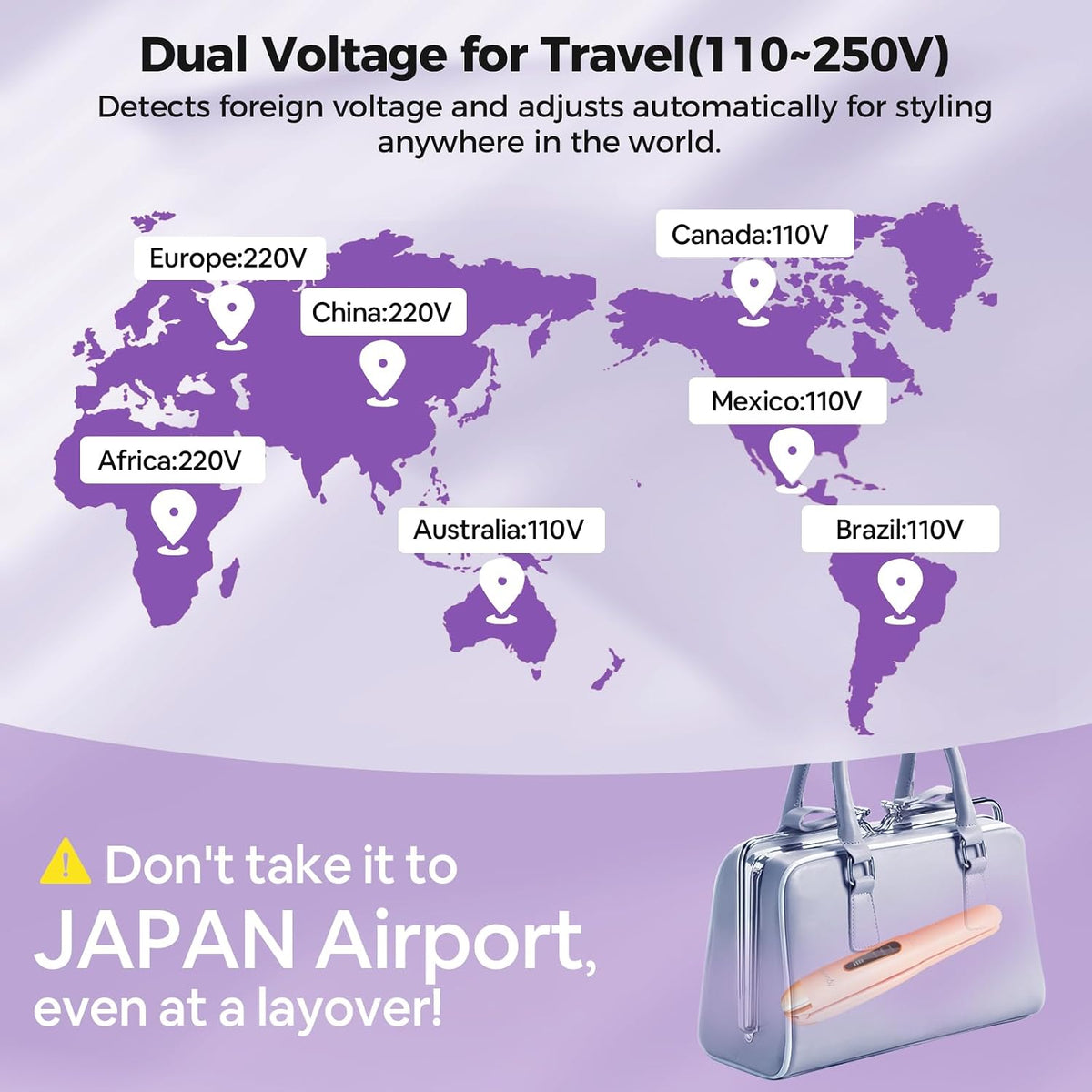 Cordless Hair Straightener, USB-C Rechargeable Travel Flat Iron