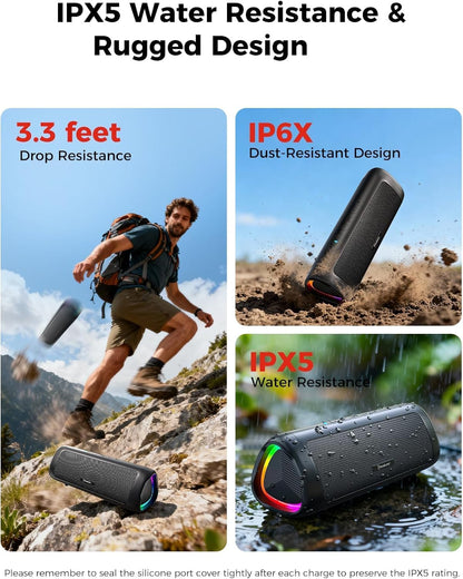 Portable Bluetooth Speaker 20W, IPX5 Waterproof, 24H Playtime