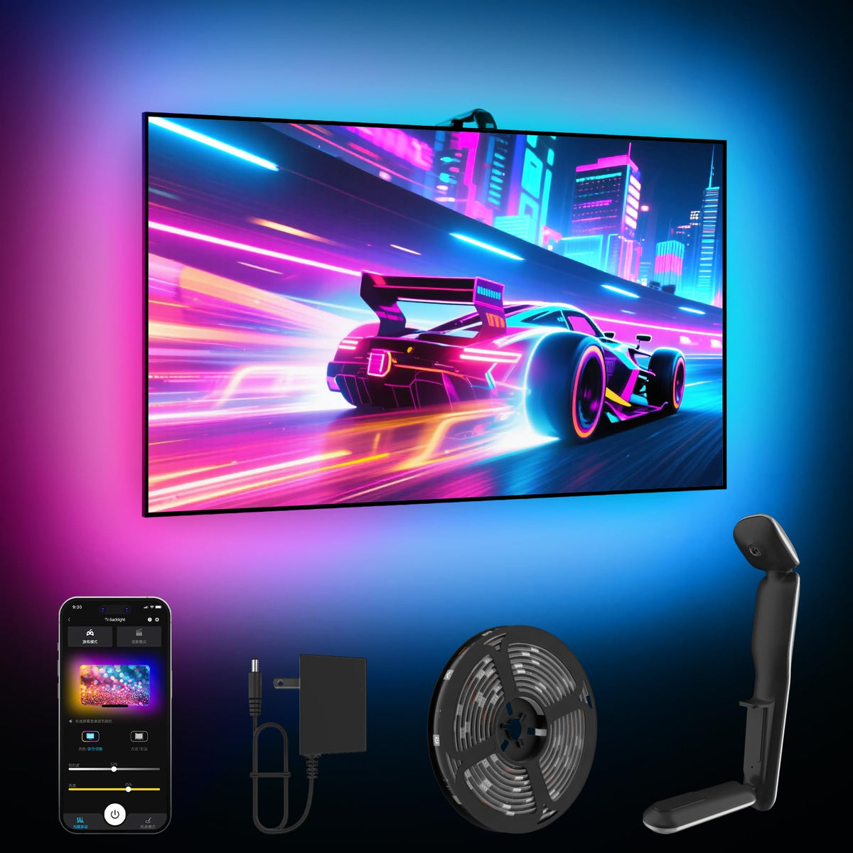 TV Backlight with Camera Sync, 13.7ft LED Strip for 45-65 in TV, App Control