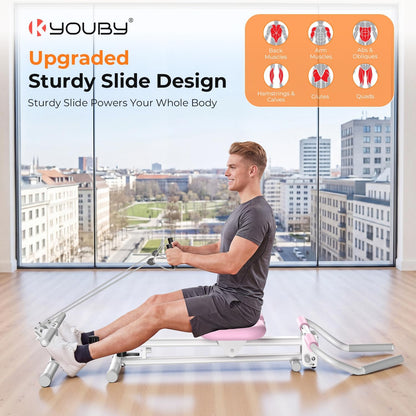 OWLSKY Ab Machine, Adjustable Ab Trainer Machine for Abs Workout at Home Gym, Foldable, Knee Protection, LCD Monitor, Device Holder, 400 LBS,Abdominal Trainer for Stomach Workout