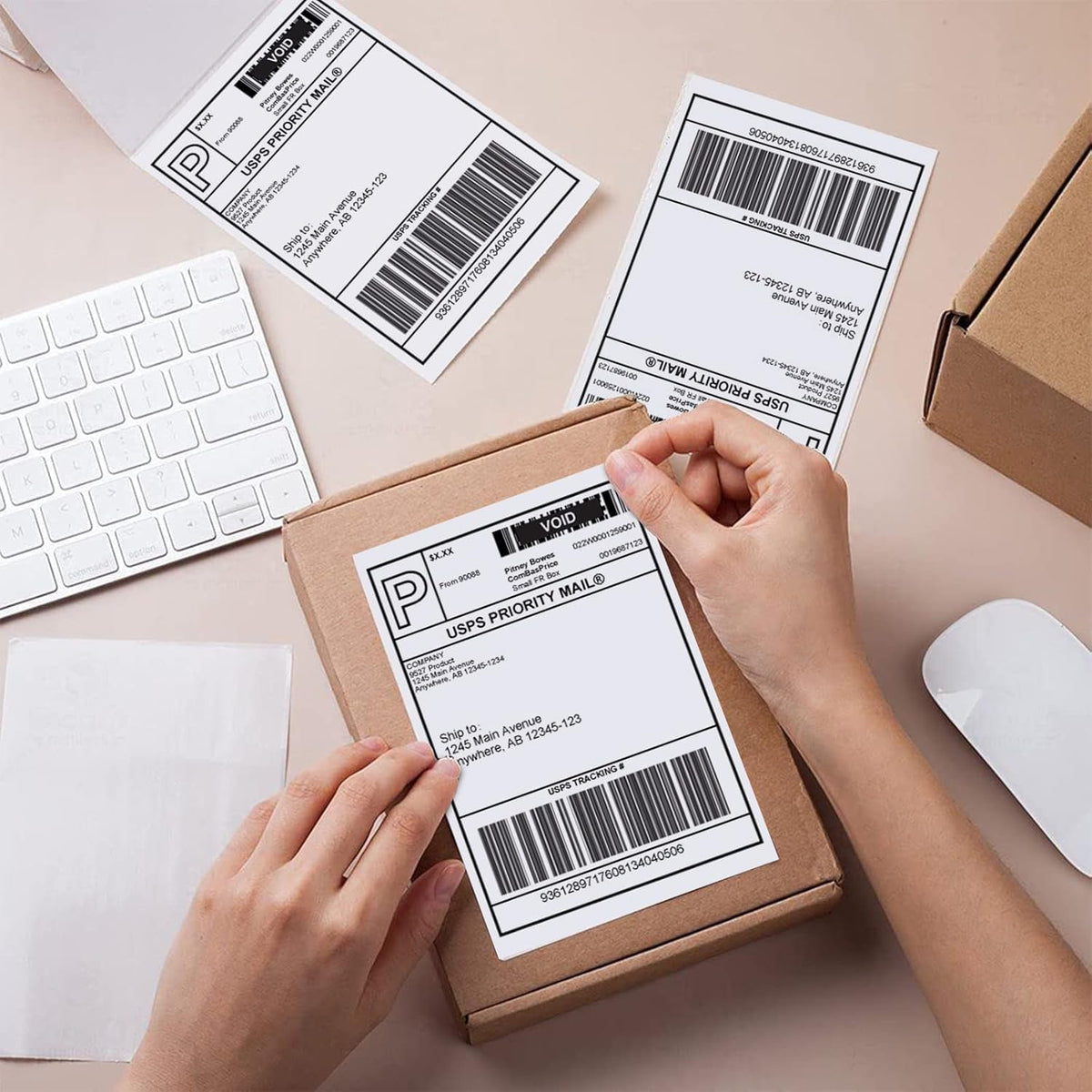 4x6 Thermal Shipping Labels, 500 Fanfold Perforated Labels