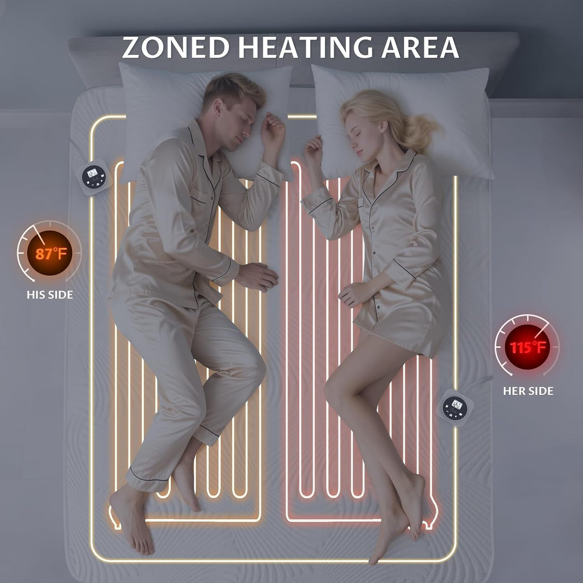 Heated Mattress Pad Queen, 3D Air Fabric, Preheat & Memory for Cold Winter