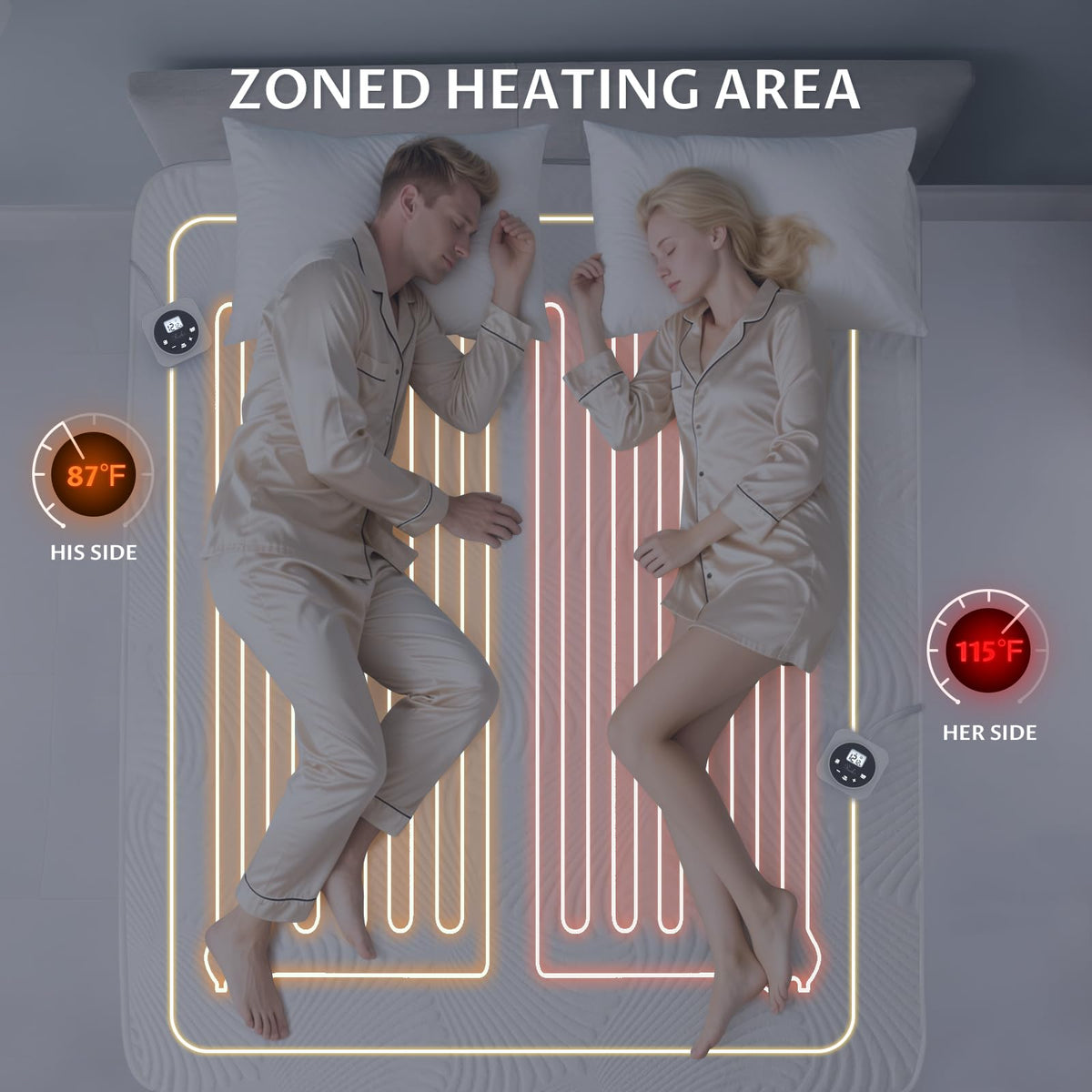 Heated Mattress Pad Queen, 3D Air Fabric, Preheat & Memory for Cold Winter