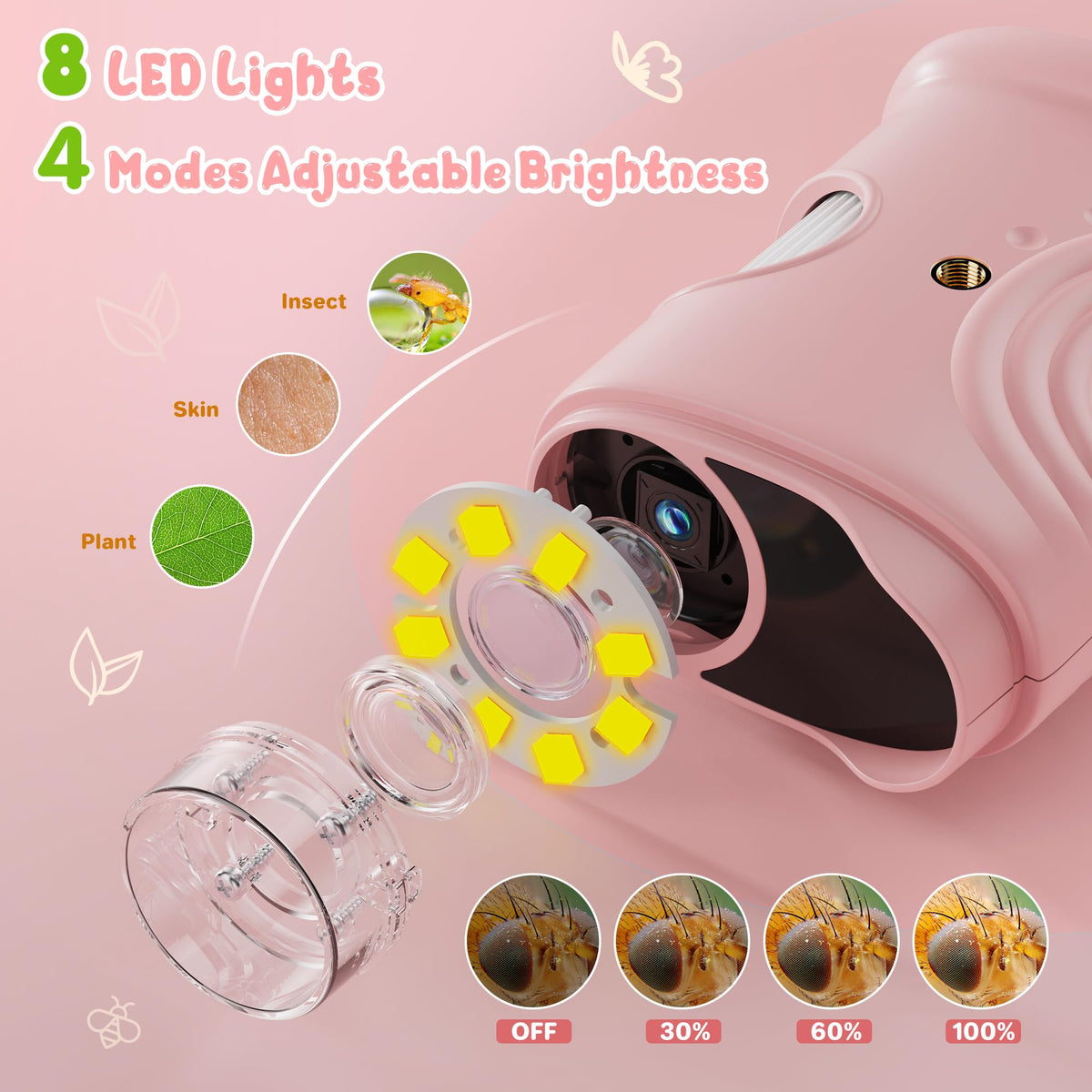 1000X Handheld Digital Microscope for Kids: Pocket Microscope with 2.0" IPS Screen - STEM Toys Birthday Gifts for Girls Boys Child - Portable Edu Science Kits Toddler Age 3-6 6-12