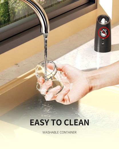 Electric Salt and Pepper Grinder Set, Gravity Rechargeable with LED