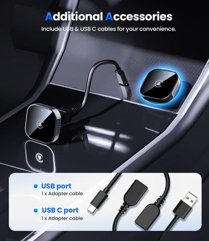 Teeran 2 in 1 Wireless CarPlay and Android Auto Adapter