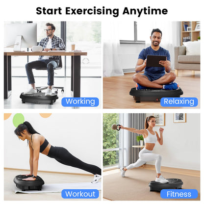 HVX Vibration Plate Exercise Machine 450 lbs Capacity Lymphatic Drainage
