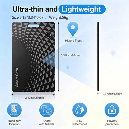 Wallet Tracker Card 2 Pack, Bluetooth Item Finder for iOS & Android