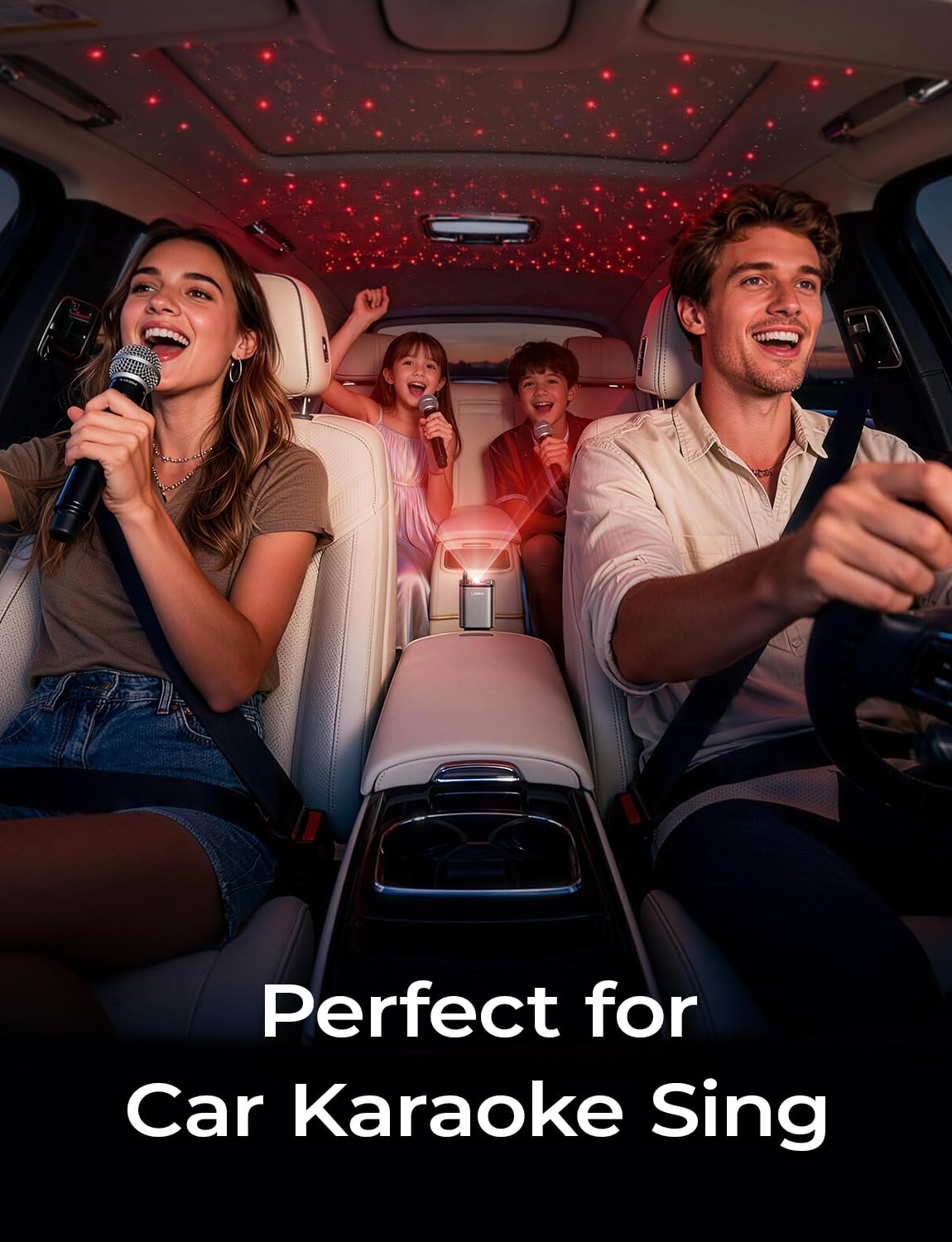 LISEN Retractable Car Charger, 84W Car Charger USB C Fast Charge,4 in 1