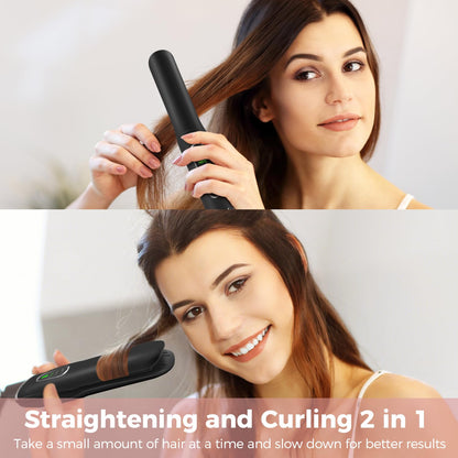 Cordless Hair Straightener, USB-C Rechargeable Travel Flat Iron