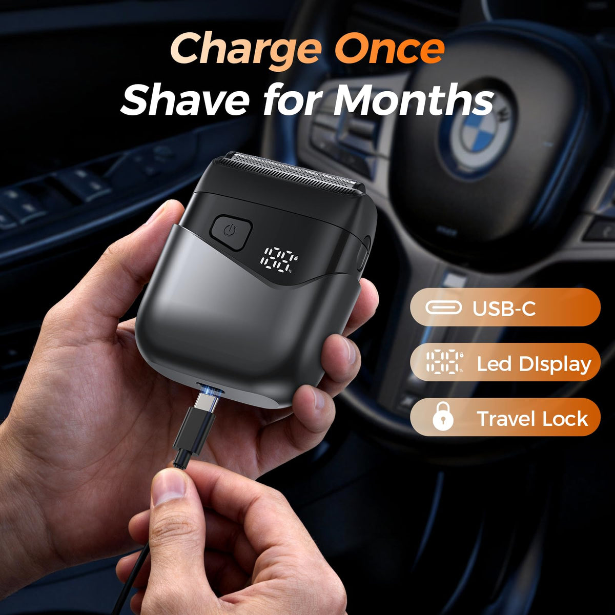 Vacuum Beard Trimmer for Men, Adjustable Precision Trimming Length 1-20mm