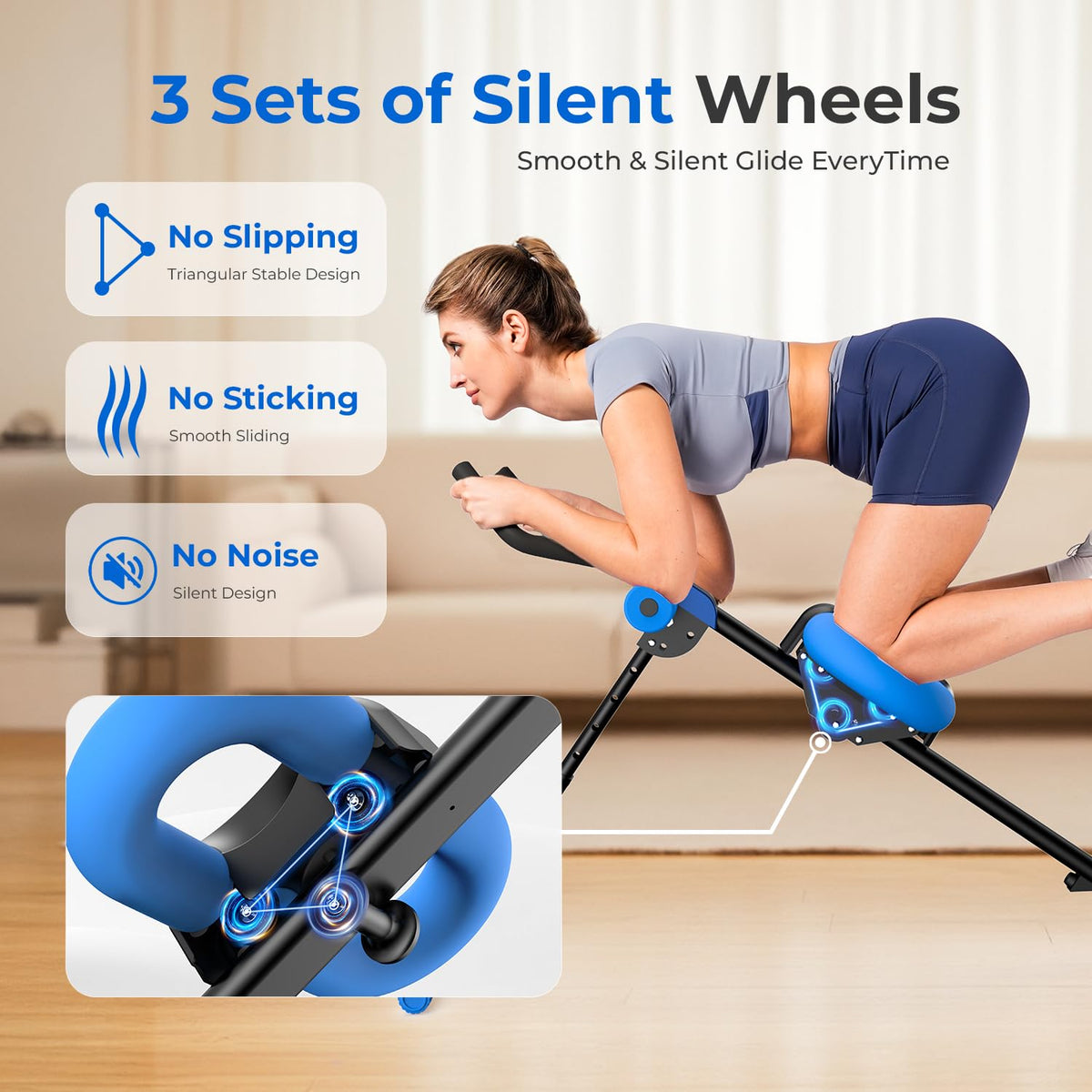 OWLSKY Ab Machine, Adjustable Ab Trainer Machine for Abs Workout at Home Gym, Foldable, Knee Protection, LCD Monitor, Device Holder, 400 LBS,Abdominal Trainer for Stomach Workout