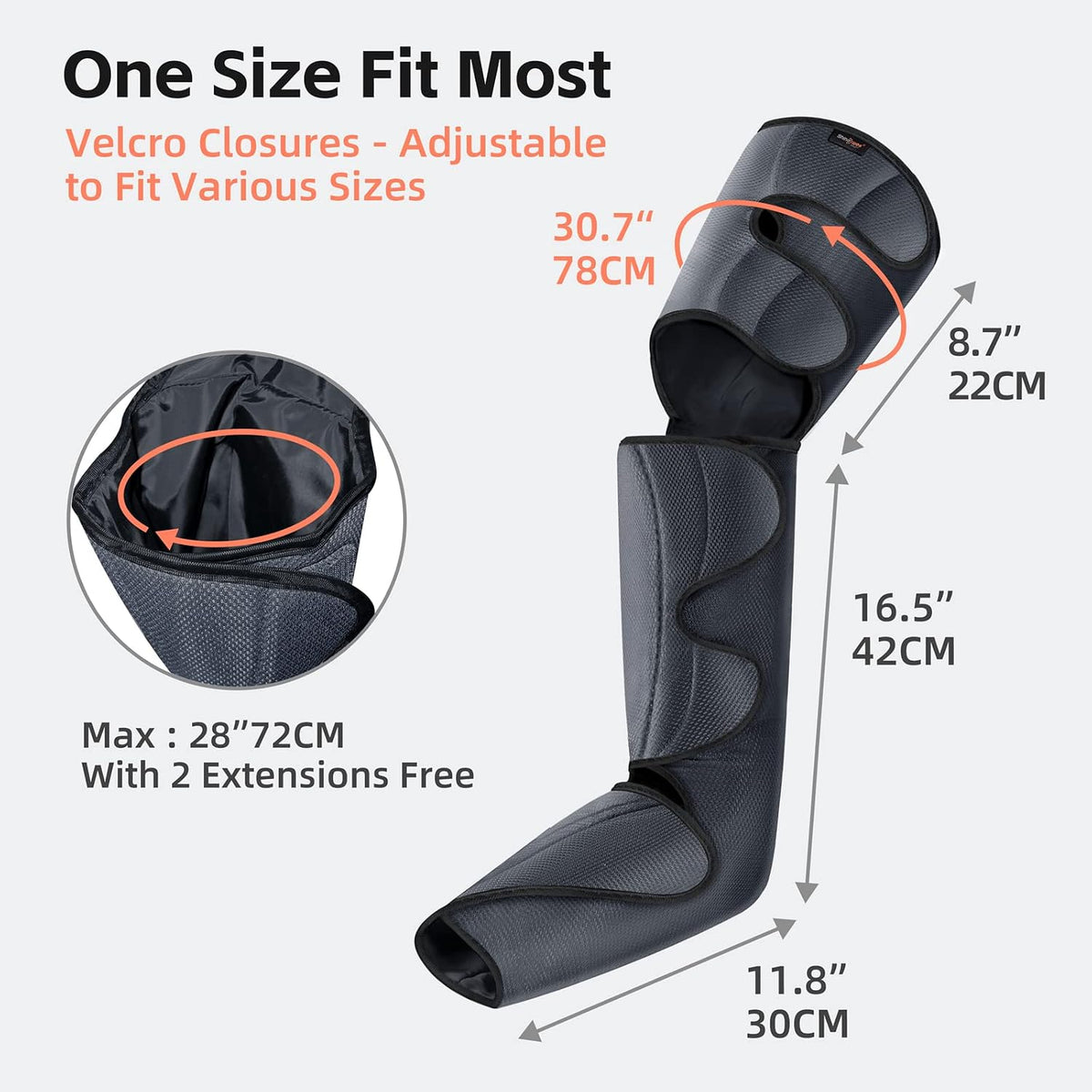 Air Compression Leg Massager, 3 Modes & 3 Intensities, Adjustable Wraps