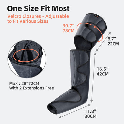 Air Compression Leg Massager, 3 Modes & 3 Intensities, Adjustable Wraps