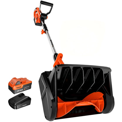 VOLTASK Cordless Snow Shovel, 24V | 13-Inch | 4-Ah Cordless Snow Blower, Battery Snow Blower with Directional Plate & Adjustable Front Handle (4-Ah Battery & Quick Charger Included)
