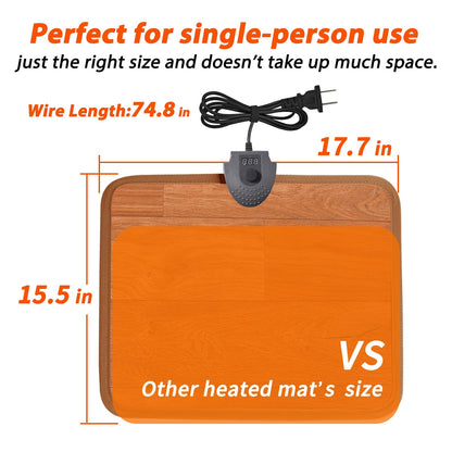 Heated Foot Mat Under Desk, Adjustable Temperature Foot Warmer