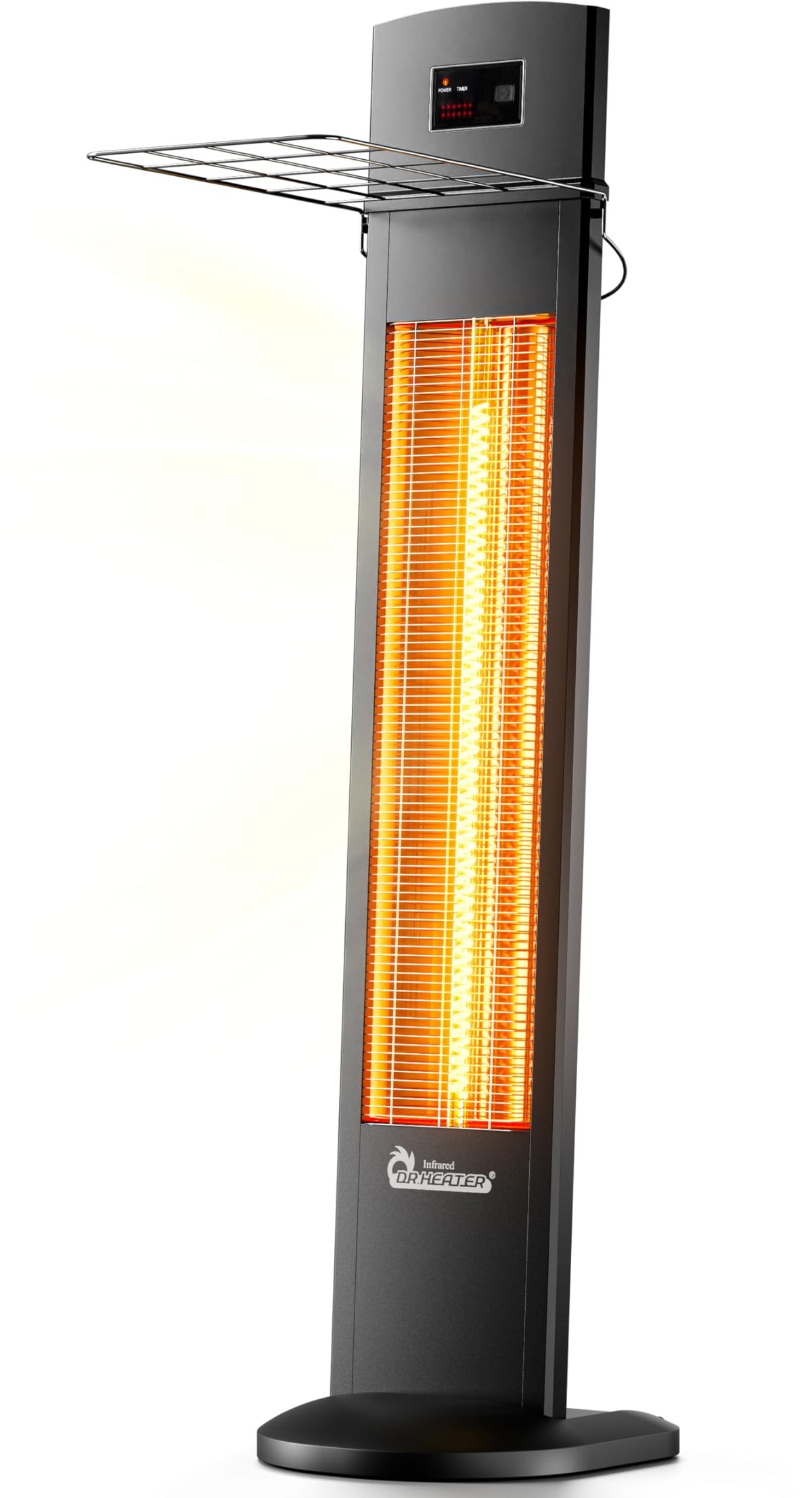 DR. INFRARED HEATER Portable Infrared Indoor and Outdoor Space Heater for Patio, Garage, Commercial & Residential With Remote Control, With Thermostat, Black