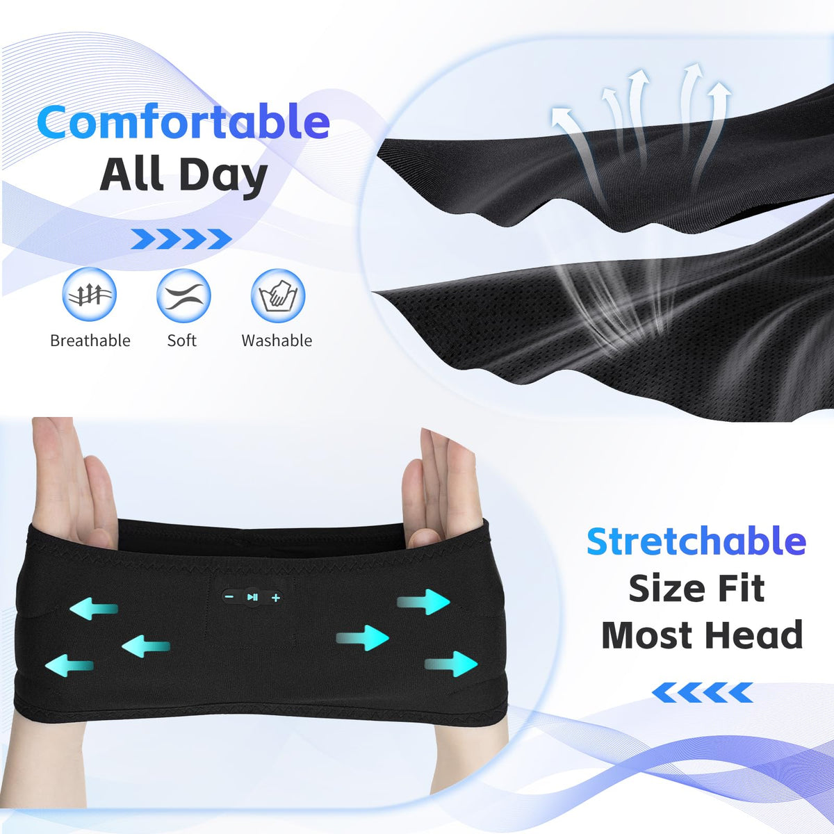 Sleep Headphones Bluetooth Headband for Side Sleepers