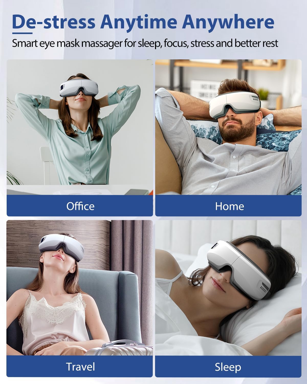 Eye Massager with Heat & Bluetooth Music, Massaging Eye Mask