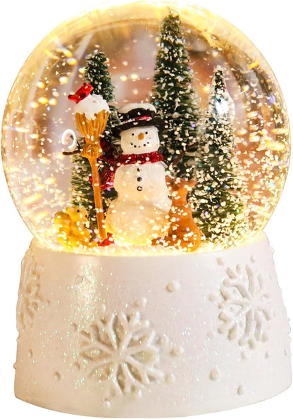 Musical Snow Globe with Color Changing LED Lights, Snowman Music Box