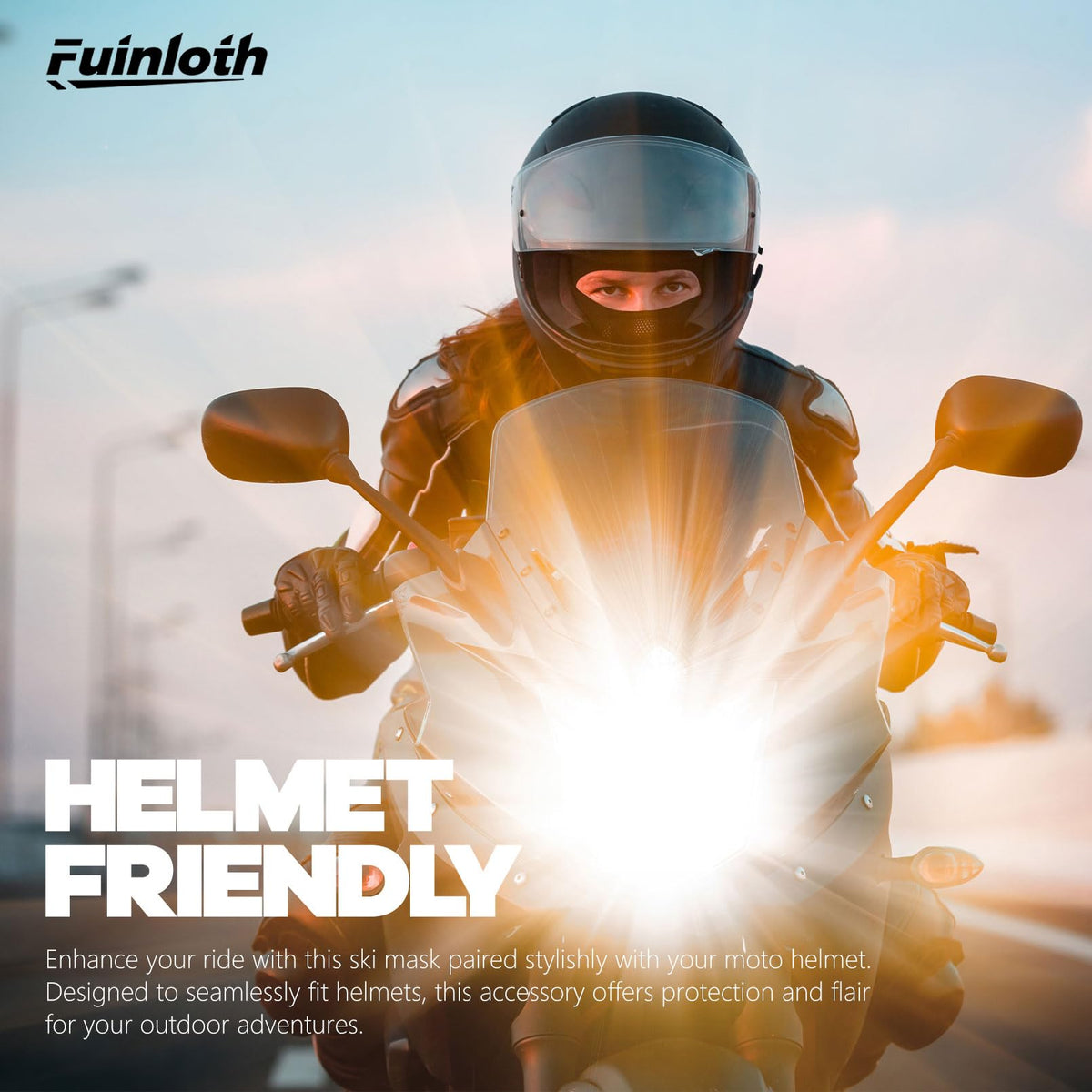 Fuinloth Balaclava Ski Mask, Motorcycle Summer Thin Cooling UV Protection