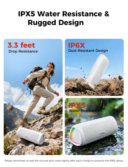 Portable Bluetooth Speaker 20W, IPX5 Waterproof, 24H Playtime