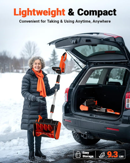 VOLTASK Cordless Snow Shovel, 24V | 13-Inch | 4-Ah Cordless Snow Blower, Battery Snow Blower with Directional Plate & Adjustable Front Handle (4-Ah Battery & Quick Charger Included)
