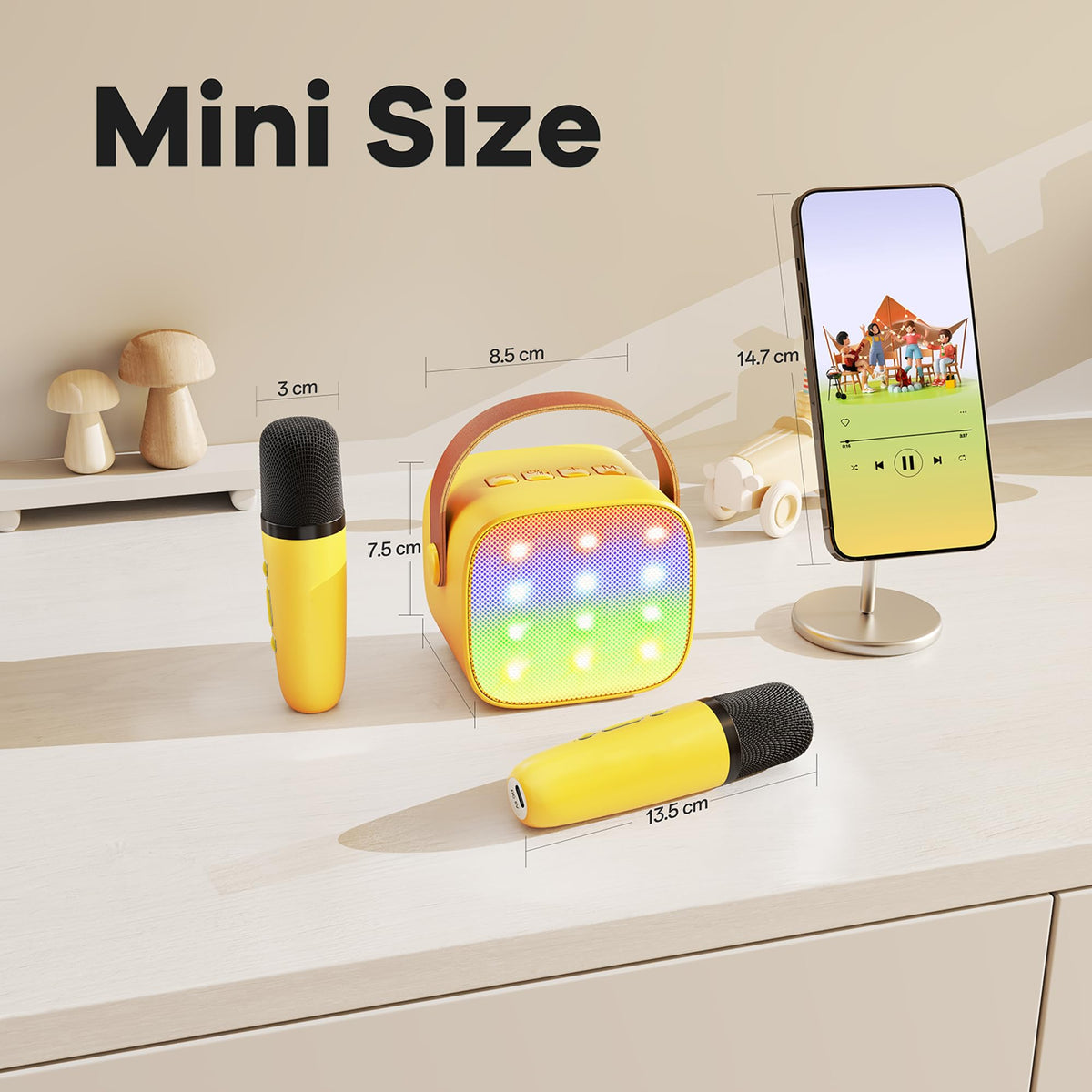 YLL Karaoke Machine for Kids, Birthday Gifts for Girls 3 4 5 6 7+Years Old
