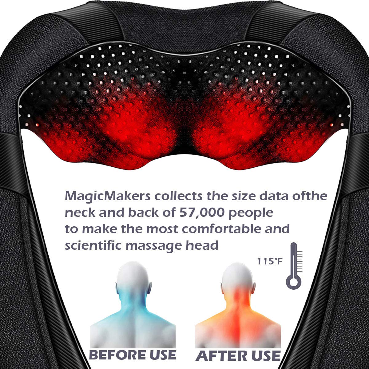 Mirakel Heat Neck Massager for Pain Relief Deep Tissue - Gift for Women Men