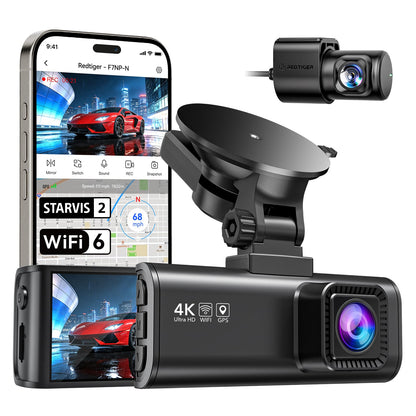 REDTIGER F7NP 4K Dash Cam Front Rear, STARVIS 2 Sensor, Free Card Included